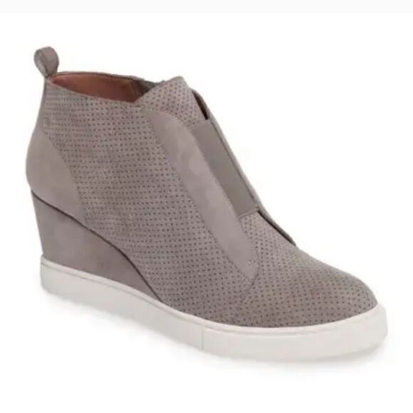 Paolo Linea Felicia Gray Suede Wedge Sneaker Women Linea Paolo Felicia Grey Suede Wedge Booties Size 9